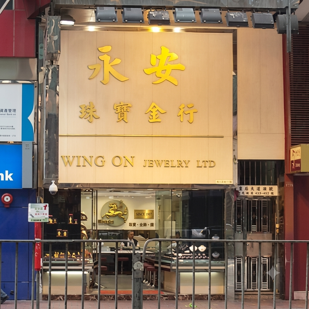 Wing On Jewelry Ltd storefront, Hong Kong